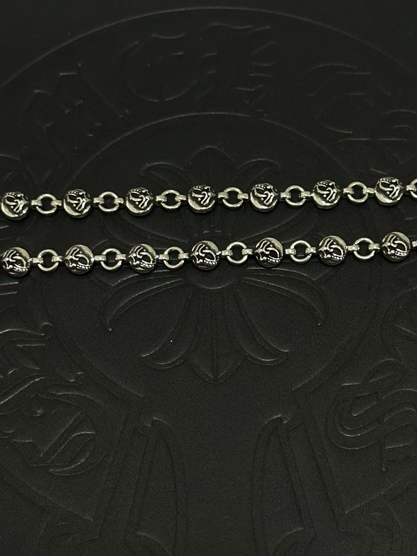 Chrome Hearts Silver Skull and Crossbones Necklace